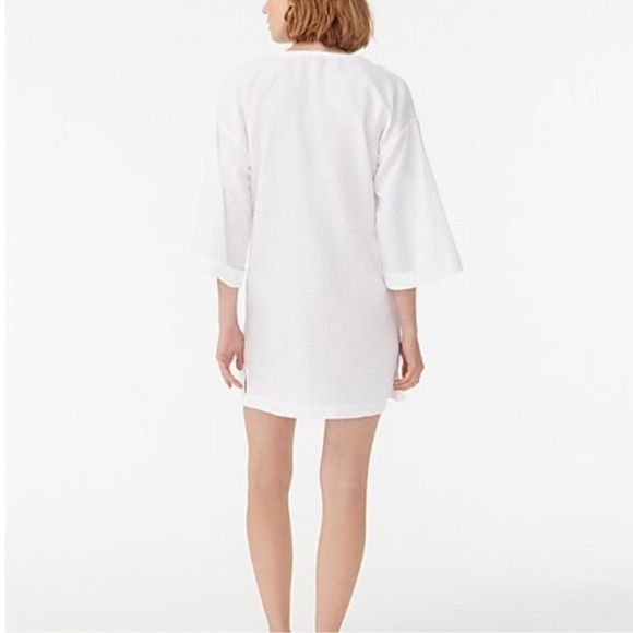 J.Crew - white Cotton-linen V-neck beach tunic (Size S) - Picture 5 of 11